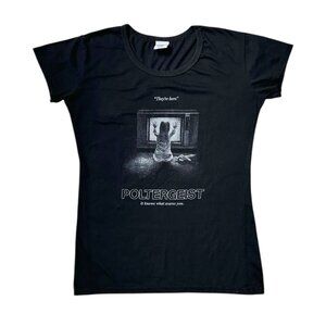 90s Y2K Vintage Poltergeist T-shirt Fitted Women's Baby Tee Horror Movie Scary.